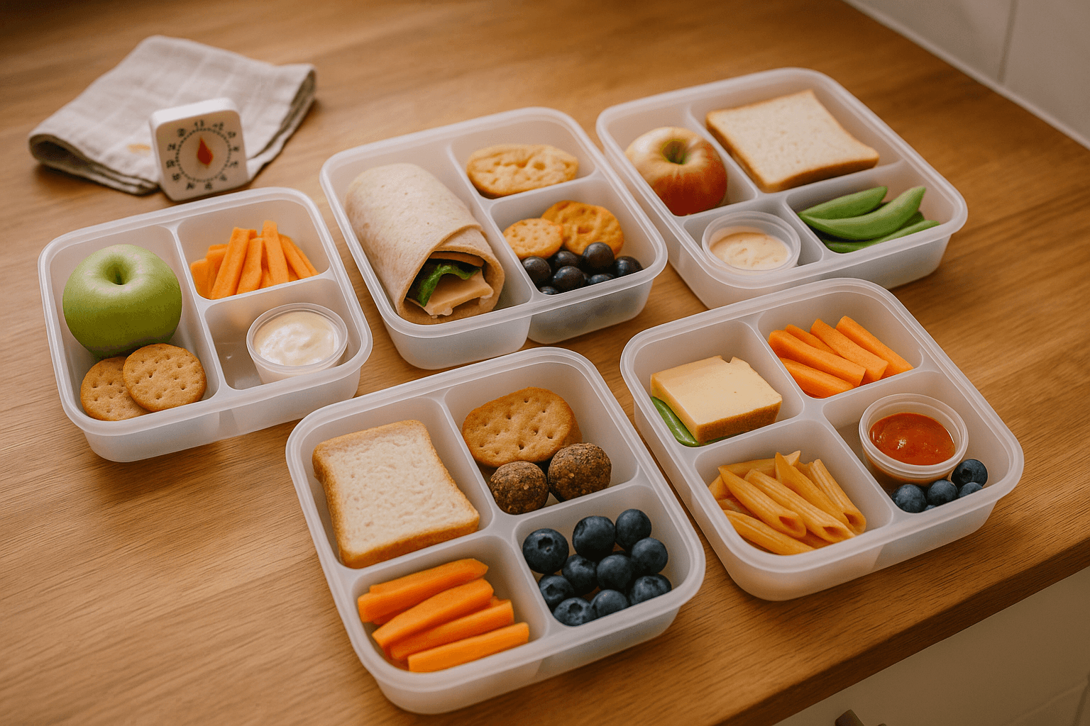 School Lunch Prep Sunday: One Hour, Five Days Sorted